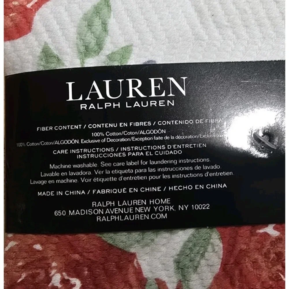5 Piece Set 3 Ralph Lauren Kitchen Towels 1 Blue‎ Solid 2 Floral 2 Dish Scrubber